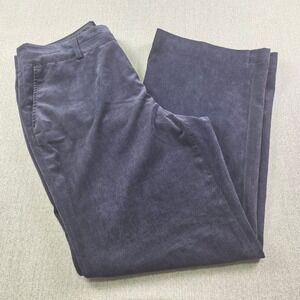 Coldwater Creek Navy‎ Blue Corduroy Pants Women's 14 Trouser Fit Wide Leg Career